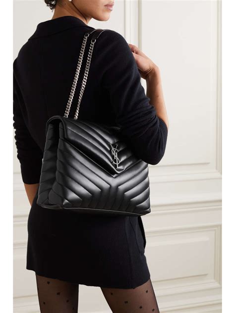 abito ysl lungo pailettes|SAINT LAURENT Loulou medium quilted leather shoulder bag.